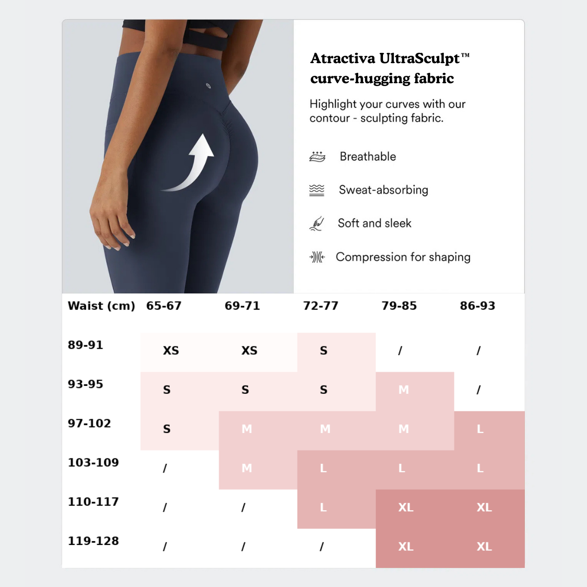 Atractiva™ High-Waisted Shaping Leggings with Butt Lift & Side Pockets